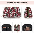 thumbnail image 5 of Cauagu Rose Flowers Print Large Cosmetic Bag,Portable Cosmetics Pouch Travel Makeup Bag Large Capacity Travel Makeup Case Organizer Makeup Brush Organizer, 5 of 8