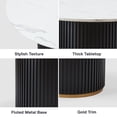 thumbnail image 4 of Luxury Faux Marble Top Column Base Dining Table Round Metal Frame in White for Kitchen Seats of 4, 4 of 6