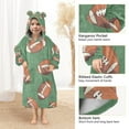 thumbnail image 3 of FORMRS Wearable Blanket Hoodie with Sleeves for Kids Cozy Flannel Sweatshirt, Green American Footballs, 3 of 7