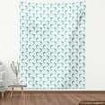 thumbnail image 3 of Ambesonne Aqua Fabric by the Yard Upholstery, Jumping Dolphin Mammals, 5 Yards, Aqua White, 3 of 4