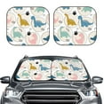 thumbnail image 2 of Disketp 2 Piece Cute Dinosaurs Pattern Windshield Sunshades,Folding Windshield Sun Shade For Car Suv Trucks Sedan,Blocks Uv Rays Sun Visor Protector-Large, 2 of 7