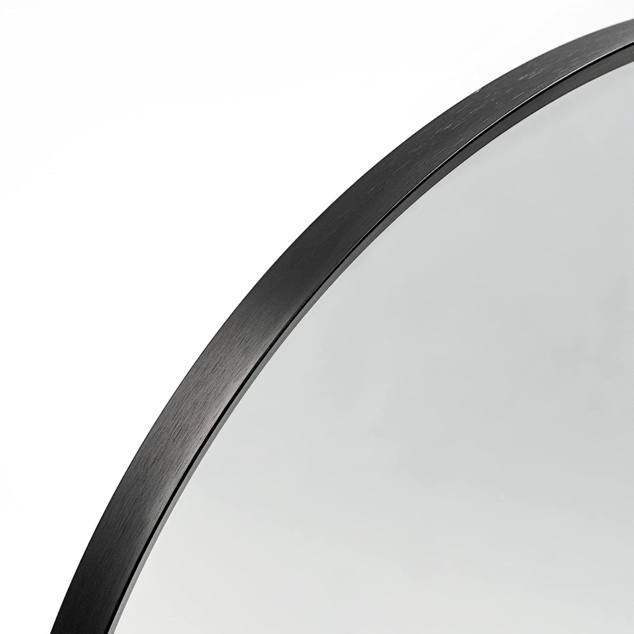 Noble House 24"x32" Arched Metal Wall Mirror, Vanity Mirror for Bathroom, Bedroom & Living Room, Black