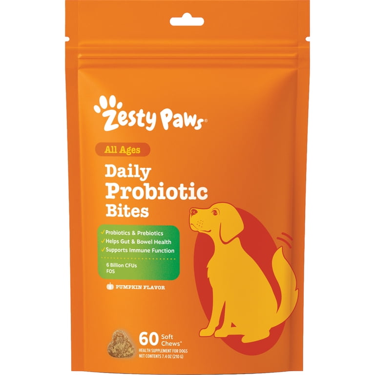 Zesty Paws Probiotic Bites, Pumpkin Flavor, 60 Count photo 1