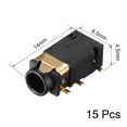 thumbnail image 2 of Conector de audio de 3.5 mm para montaje en PCB 6 pines PJ-311D/PJ-342B 15 piezas, 2 of 4