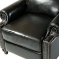 thumbnail image 6 of 14 Karat Home Leoncio Genuine Leather Cigar Recliner with Nail Head Trim Set of 2 in Black, 6 of 11