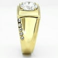 thumbnail image 1 of IP Gold(Ion Plating) Stainless Steel Ring with AAA Grade CZ in Clear for Women Clear Stone Color Style TK721 Size 9, 1 of 3