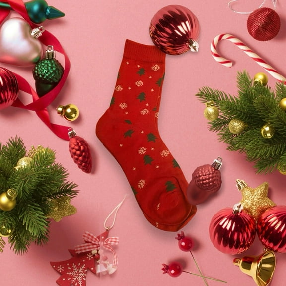 SALE!! Socks Women Adult Crew Socks Holiday CHRISTMAS Gift Santa Winter Gift New