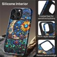 thumbnail image 5 of Magnetic Phone Case for iPhone 16 Pro, Compatible with MagSafe, Durable 2 Layers Full Covered Shockproof Protective Cover-Stained Glass Moon Floral, 5 of 5