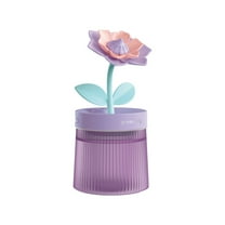 Pompotops 260 ML Mini Cute USB Humidifier With Light, Quiet Cool Mist Humidifier For Bedroom And Office, Flower Plants Shaped, Easy To Clean