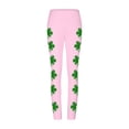 thumbnail image 5 of American Flag Clover Print High Rise Leggings for Women Stretchy Trousers Athletic Slim Fit Bottoms Festive Performance Sportswear, 5 of 6