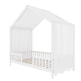 thumbnail image 5 of Noble House Twin Floor Bed with Canopy and Guardrails, Wood House Bed Frame for Kids, White, 5 of 11