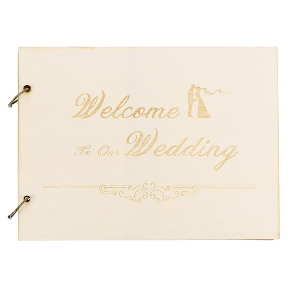 MLINS  Wedding Autograph Book Gold Gadget Invited Guest with Pen and Box Sign