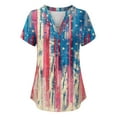thumbnail image 3 of TIMIFIS Scrub Tops Women American Flag Print Short Sleeve Patriotic 4th Of July Plus Size Scrub Tops with Pockets ummer, 3 of 3