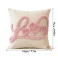 thumbnail image 3 of 17.7x17.7in Valentines's Day Heart Embroidered Pillowcase, 3 of 6