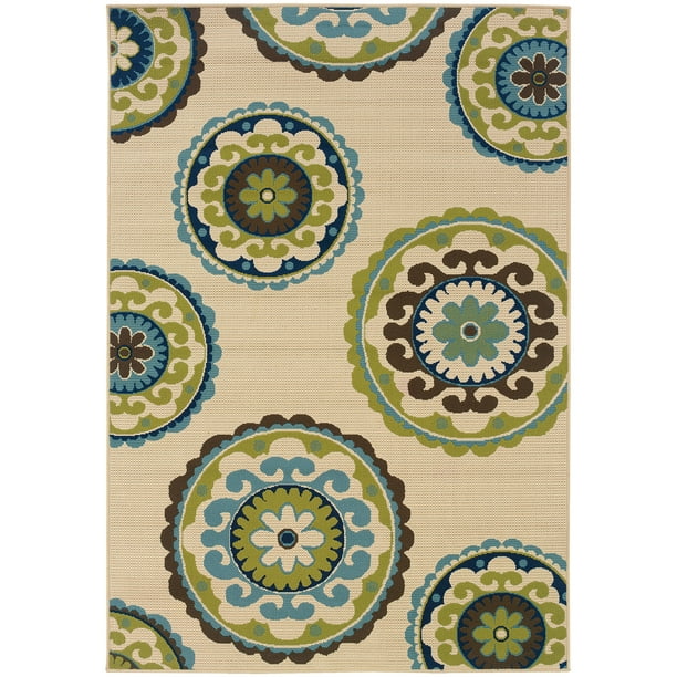Avalon Home Cameron Floral Medallions Indoor/Outdoor Area Rug Walmart