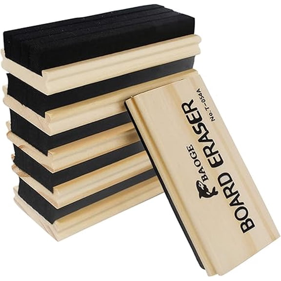 6 Pack Chalkboard Erasers Premium Wool Felt Eraser Dustless Wood Chalk Eraser Blackboard Eraser Cleaner for Teachers