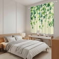 thumbnail image 3 of Country Leaves Kitchen Curtains 63 Inch Length, Green Leaf Branches Vine Botanical Rustic Tiers Curtains for Living Room Berdoom Bathroom, Light Filtering Drapes Window Treatment 2 Panels 42"Wx63"L, 3 of 8