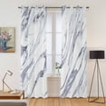thumbnail image 2 of Kitchen Curtains 84 Inch Length 2 Panels, White Marble Grommets Window Treatment Curtain, Grey Abstract Modern Luxury Simple Art Thermal Curtains Drapes for Living Room/Bathroom, 2 of 9