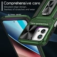 thumbnail image 4 of For Motorola Moto G Stylus 5G (2023) Armor Case Stand, [Built in Kickstand & Slide Camera Cover] Military Grade Drop Protection Shockproof Hard PC Heavy Duty Bumper Phone Case, Darkgreen, 4 of 10