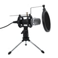 thumbnail image 1 of Micrófono Irfora Mini micrófono de condensador Micrófono de PC 3.5 mm Plug and Play Home Studio Podcast Micrófonos de grabación de voz con soporte de micrófono mini Filtro acústico de doble capa para Irfora Micrófono, 1 of 2