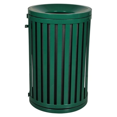 Outdoor Trash Receptacle - Ex-Cell Kaiser SCTP-40 HGR 45 Gallon Streetscape Classic Outdoor Trash Receptacle with Swing Door, Hunter Green