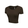 thumbnail image 3 of Women's Casual Slim Fit Short Sleeve Crew Neck Basic Crop Top T Shirts, 3 of 5