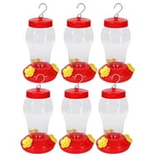 (6) Hummingbird Feeder 16oz Plastic Hummingbird Feeders Leak-Proof Easy to Clean and Fill with Built-in Ant Guard 3 Feeding Ports for Outdoor Garden Patio Backyard Summer Decor &CUSTOM Storage Carrier