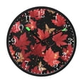 thumbnail image 2 of Voice Activated Clock with Glow Light 12 Inch Large Silent Wall Clock Battery Operated for Home Decor Maple Leaves and Fireflies, 2 of 8