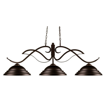 

Bronze Tone Finish Island Lighting 16 Wide Bronze Steel Shade Steel Material Medium 3 Light Fixture