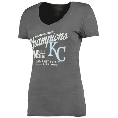 Kansas City Royals Soft As A Grape Women's Ballpark Queen 2014 League Champions Tri-Blend T-Shirt -