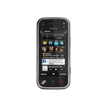 Nokia N97 mini - 3G smartphone / Internal Memory 8 GB - microSD slot - LCD display - 3.2" - 640 x 360 pixels - rear camera 5 MP - cherry black