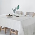 thumbnail image 4 of BalsaCircle 60" x 126" White Rectangular Premium Polyester Faux Burlap Tablecloth Reception, 4 of 7