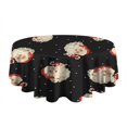 thumbnail image 5 of Black Christmas Santa Pattern Round Tablecloth 60"x60",Wrinkle Wipeable Table Cloth for Kitchen Dining Room Picnic Patio Party, 5 of 6