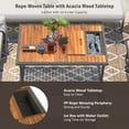 thumbnail image 2 of Aukfa 6-Piece Outdoor Furniture Set, Rope Weave Patio Conversation Set w/ Wood Table & Icebox, Gray, 2 of 12