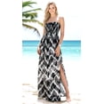 thumbnail image 5 of HAPPY BAY Women's Summer Boho A-Line Slit Maxi Beach Dress Smocked Top Evening Long Strapless Tube Dresses for Women One Size Kohl, Zig Zag, 5 of 5