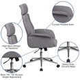 thumbnail image 2 of High Back Black Fabric Executive Swivel Chair with Chrome Base and Fully Upholstered Arms, 2 of 9