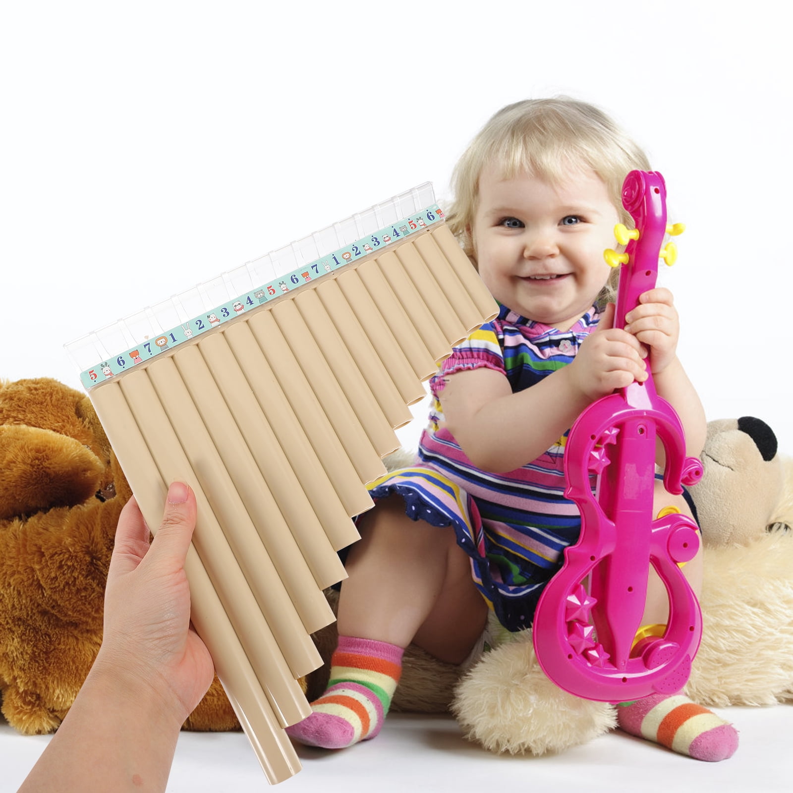 2 PCS Drum Pan Flute 16 Pipes Panpipes Student Child