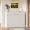thumbnail image 6 of Wooden Shoe Cabinet Storage with 3 Doors, Freestanding Shoe Cabinet with Drawer & Adjustable Shelves, Modern Shoe Organizer for Entryway, Hallway, White, 6 of 8