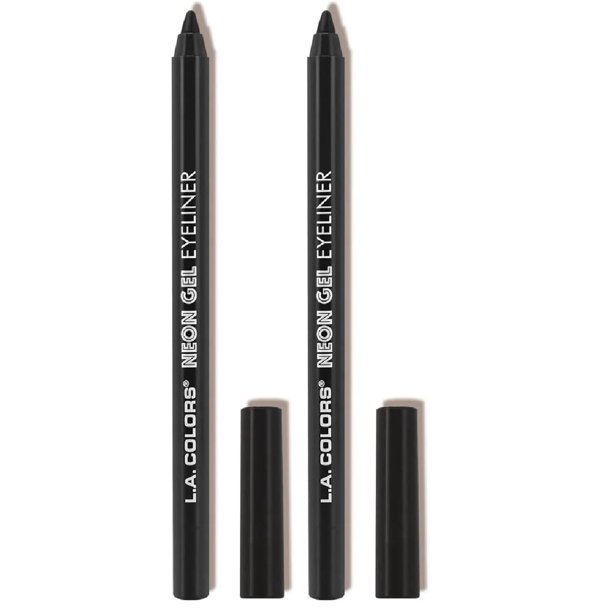 Delineador de ojos en gel L.A. COLORS Midnight Black CP630 (paquete de 2)