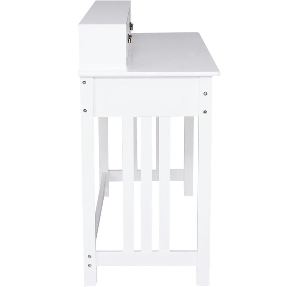 Demi Bonn Computer Desk with 4 Drawer Computer Study Table for Home Office Gaming Writing Workstation, White