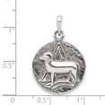 thumbnail image 3 of Sterling Silver Polished Antique Finish Aries Horoscope Zodiac Pendant Charm, 3 of 4