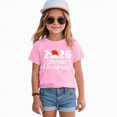 thumbnail image 2 of sdbrld Girls' Tees Tops, Kids Christmas Gifts Short Sleeve Graphic Shirts Holiday Clothes Pink Sizes 5-6 Years, 2 of 6