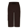thumbnail image 6 of QingYiHua Mens Shorts Clearance Cargo Shorts for Men Stretch Waist Big and Tall Capri Pants Below Knee 3/4 Long Shorts Lightweight with Multi Pockets Brown,M, 6 of 6