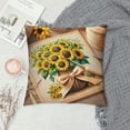 thumbnail image 2 of Orinice Hopyeer Vintage Fall Outdoor Floral Sunflowers Blooming Throw Pillow Covers Autumn Harvest Plants Flowers Retro Buffalo Pillowcase Cotton Linen Home Decor Cushion Case  White, 2 of 5