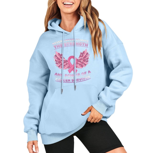Cathalem Chandail à Capuche Mode Automne pour Femmes en Polaire Basique Uni, Bleu G