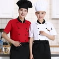 thumbnail image 2 of Ropa de trabajo de chef de manga corta de verano para pastelería fina, tienda de fideos, ropa de chef para hombres y mujeres, ropa de trabajo de cocina de manga larga transpirable, 2 of 5