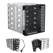 Opolski 5 Slots 3.5inch SATA SAS HDD Cage Rack Hard Driver Tray Caddy with Fan Space