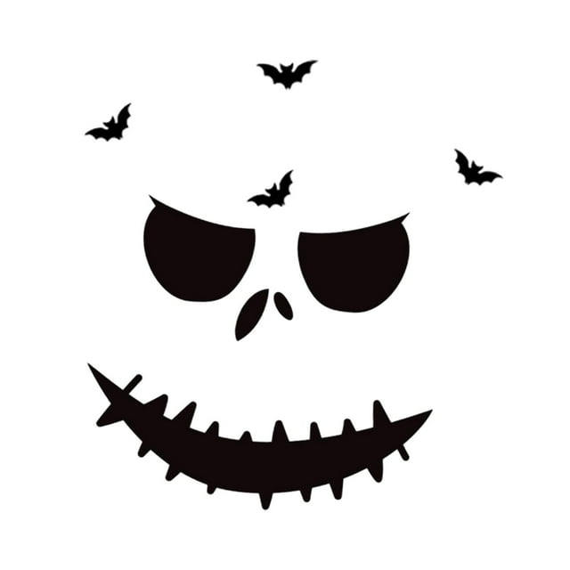 Pegatinas de pared para puerta de tela de fieltro de Halloween, decoración para casa embrujada Estilo A