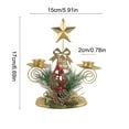 thumbnail image 3 of SLYNSHome Christmas Candlestick Holders Decorations,Vintage Taper Candle Hold with Berry & Pine,Metal Candle Tray for Table Centerpiece Mantel Wedding Party Supplies, 3 of 6