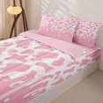 thumbnail image 2 of Manfei Vintage Cow Spot Zipper Twin Comforter Sets with Fitted Sheet and 2 Pillowcases,Minimalist Animal Pattern Zipper Bedding Set,Pink White,Reversible, 2 of 7